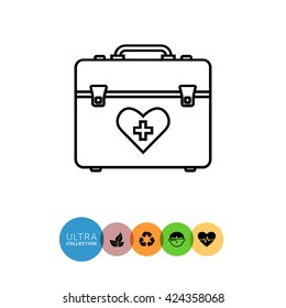 First Aid Case Line Icon