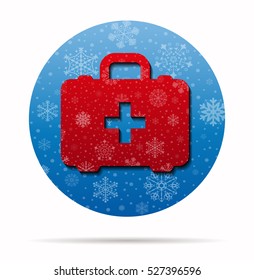 first aid christmas icon in circle