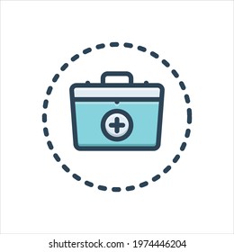 First aid. Colorful vector illustration icon.