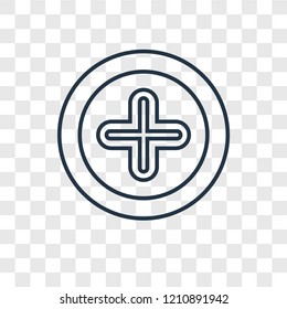 First aid concept vector linear icon isolated on transparent background, First aid concept transparency concept in outline style