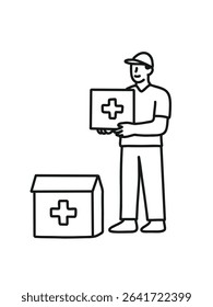 first aid courier,  health courier icon