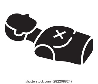 First aid cpr chest compression icon for emergency rescue with emergency