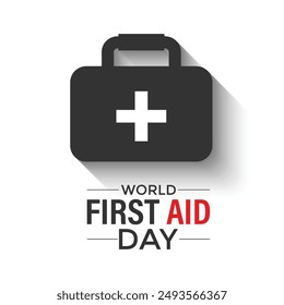 First Aid Day is celebrated every September on the second Saturday. It,s Serves as a reminder of the importance of preparedness and quick action in emergency situations, promoting a safer. Vector.