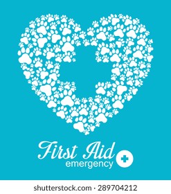 First aid design over blue background, vector illustration.
