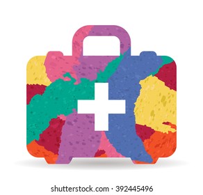 first aid drawn painted icon vector