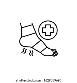 first aid dressing line icon on white background
