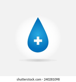 First aid drop blue sign