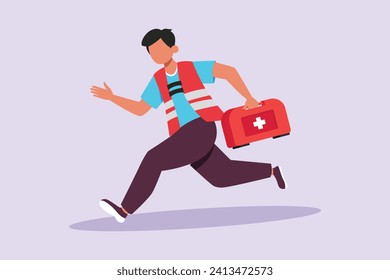 First aid, emergency concept. Colored flat vector illustration isolated.