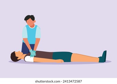 First aid, emergency concept. Colored flat vector illustration isolated.