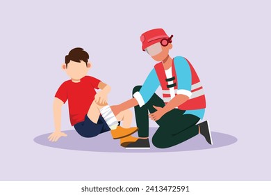 First aid, emergency concept. Colored flat vector illustration isolated.