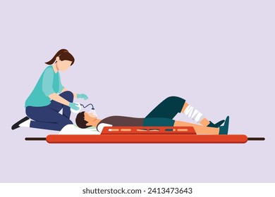 First aid, emergency concept. Colored flat vector illustration isolated.