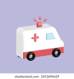 Primeros auxilios, concepto de emergencia. Estilo real de dibujos animados en 3d. Ilustración vectorial colorida. 