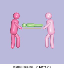 First aid, emergency concept. Realistic 3d object cartoon style. Vector colorful illustration. 