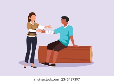 First aid. Emergency rescue concept. Colored flat vector illustration isolated. 
