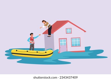 First aid. Emergency rescue concept. Colored flat vector illustration isolated. 