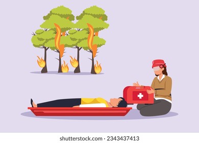 First aid. Emergency rescue concept. Colored flat vector illustration isolated. 