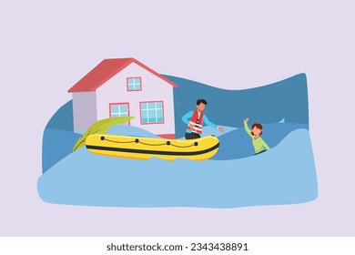 First aid. Emergency rescue concept. Colored flat vector illustration isolated. 