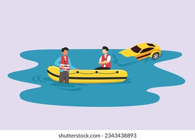 First aid. Emergency rescue concept. Colored flat vector illustration isolated. 
