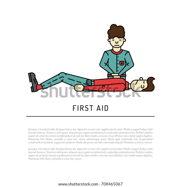 First Aid Emergency Treatment Cpr Technique Stock Vector (Royalty Free ...