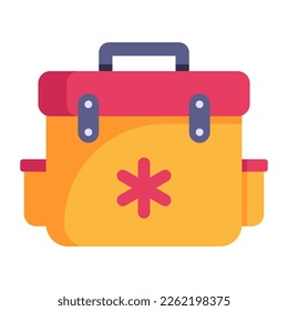 Icono plano de primeros auxilios, tratamiento médico de emergencia 