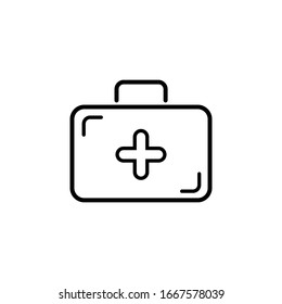 First aid flat outline vector icon