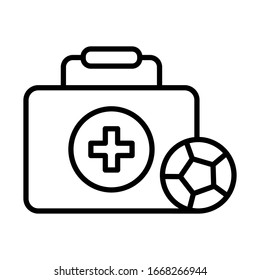First aid, football icon. Simple line, outline vector elements of soccer for ui and ux, website or mobile application