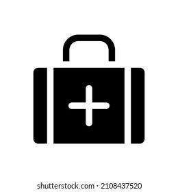 first aid glyph icon vector isolated on white background