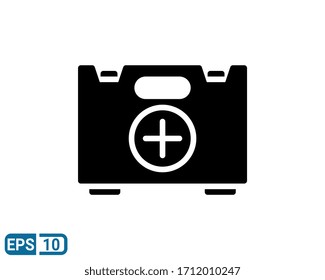 Icono de estilo glifo de primeros auxilios aislado en fondo blanco. Símbolo médico para el diseño de su sitio web, aplicación, UI. Ilustración del vector, EPS 10.