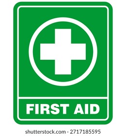 First Aid, green sign vector