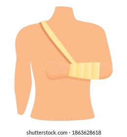 First aid hand bandage icon. Cartoon of first aid hand bandage vector icon for web design isolated on white background