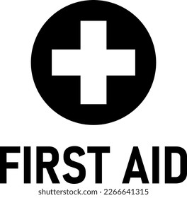 First Aid Healthcare Kit Sign Icon with Cross. Vector Image.