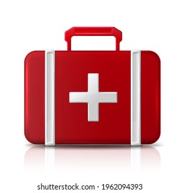 First aid help bag, isolated on white background.