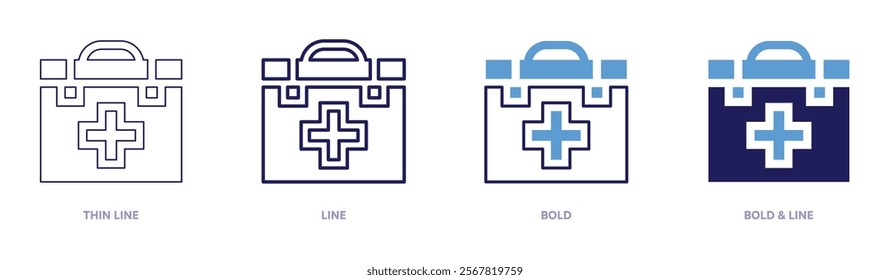 First aid icon in 4 different styles. Thin Line, Line, Bold, and Bold Line. Duotone style. Editable stroke.