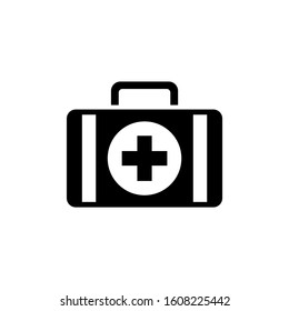 First aid Icon in black flat design on white background, Medical symbol for your web site design, logo, app