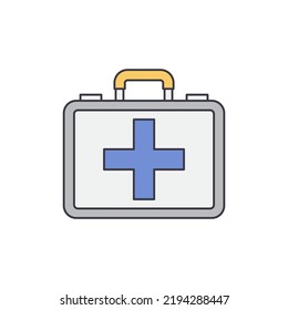 First aid icon in color, isolated on white background 