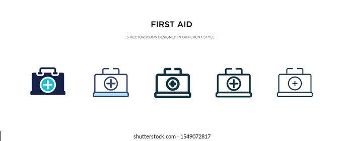 first aid icon in different style vector illustration. two colored and black first aid vector icons designed in filled, outline, line and stroke style can be used for web, mobile, ui