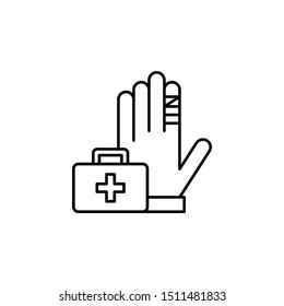 First aid icon. Element of public services thin line icon