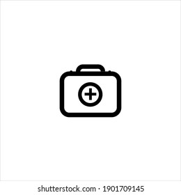 Icono de primeros auxilios. Icono de diseño del símbolo de la caja fuerte de emergencia icono de vector aislado en fondo blanco
