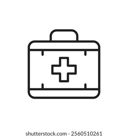 First aid icon Flat art in black and white isolated
