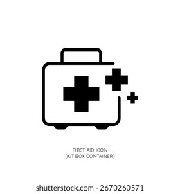Contenedor de caja de kit de icono de primeros auxilios