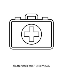 First aid icon in line style icon, isolated on white background