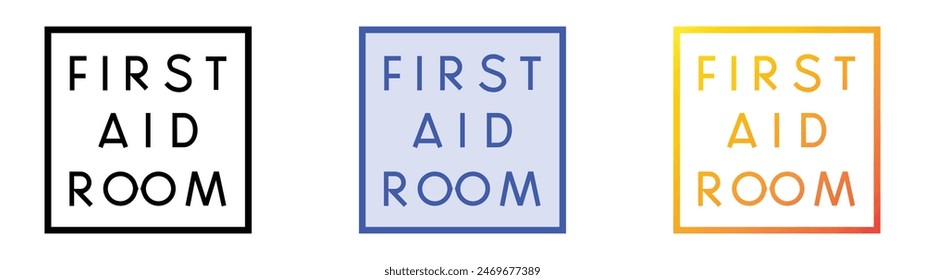 first aid icon. Linear, Blue Fill and Gradient Style Design Isolated On White Background