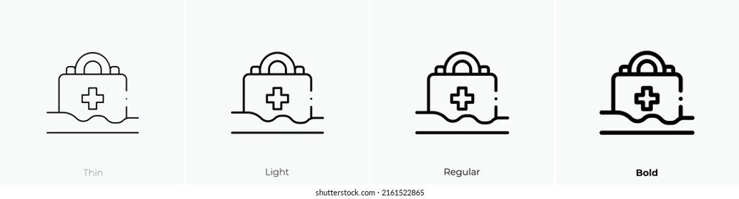 icono de primeros auxilios. Signo de estilo lineal aislado en fondo blanco. Ilustración vectorial.