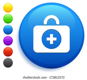 First Aid Icon on Round Button Collection