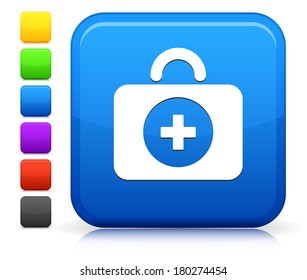 First Aid Icon on Square Internet Button Collection
