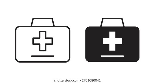 First aid icon outline concept symbol with editable stroke on white