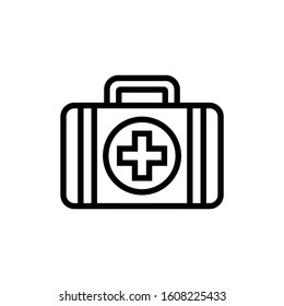 First aid Icon in outline style on white background, Medical symbol for your web site design, logo, app
