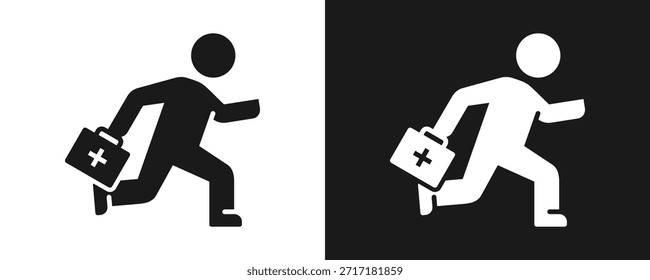 First Aid Icon Set Glyph In White And Black Background