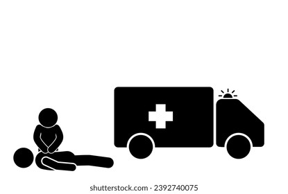 First aid icon set. Simple set of first aid vector icons for web design on white background