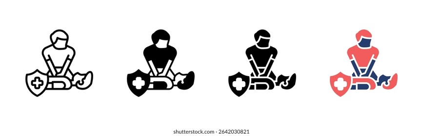 First Aid icon sheet multiple style collection
